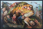 Yongbo Zhao: *Eine Ideologie wird begraben*, 2022, Öl/Leinwand, 160 x 240 cm