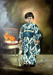 Michaela Classen: *Sushi III*, 2009, Öl/Leinwand, 180 x 100 cm
