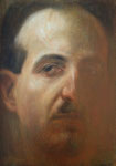 Dietmar Gross: *Selbst*, 1987, Öl/Leinwand, 24 x 17,5 cm