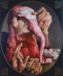 Yongbo Zhao: *Der Kardinal*, 2002, Öl/Leinwand mit bemaltem Holzrahmen, 180 x 150 cm