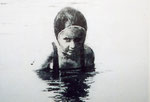 Heike Ruschmeyer: *Karin - Sommer 39 (I)*, 2007, Ölfarbe, Papier / MdF, 30 x 42 cm