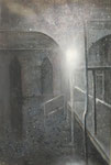 Klaus Ritterbusch: *Holthausen* (Aus dem Zyklus "Im Reich der Schatten"), 1990, Öl/Fotoleinwand, 75 x 50 cm