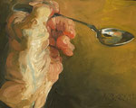 Johannes Grützke: *Der Löffel*, 15.08.2012, Öl/Leinwand, 40 x 50 cm