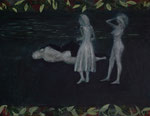 Jürgen Kramer: *Drei Mädchen*, 1985, Öl/Leinwand, 120 x 150 cm