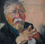 Johannes Grützke: *Porträt Wolf Biermann*, 2011, Öl/Leinwand, 100 x 80 cm