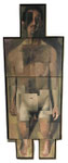 Dietmar Gross: Selbst*, 1989, Öl/Leinwand, 171,5 x 63,5 cm
