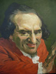 Johannes Grützke: *Moses Mendelssohn*, 2008, Öl/Leinwand, 100 x 80 cm