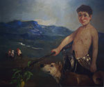 Pavel Feinstein: *N 982* (Junge mit Zitronenzweig), 2003, Öl/Leinwand, 110 x 130 cm