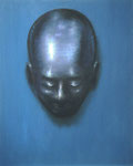 Klaus Ritterbusch: *Totenmaske Karl Kraus*, 2001, Öl/Aluminium, 74 x 60,5 cm