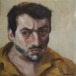 Pavel Feinstein, *N 1128* (Selbstporträt), 2007, Öl/Leinwand, 40 x 40 cm