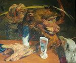 Johannes Grützke: *Die Gans*, 26.2.2004, Öl/Leinwand, 50 x 60 cm