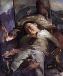 Yongbo Zhao: *Der betrunkene Maler*, 2013, Öl/Leinwand, 120 x 100 cm