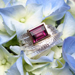 Silberring mit Goldfassung und Turmalin, 635 Eur