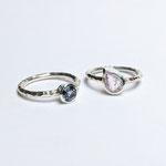 925er Silberring mit Spinell (blau), 925er Silberring mit Turmalin (rosa), 250 Euro