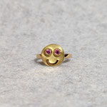750er Gelbgoldring mit Saphiraugen, 1110 Eur