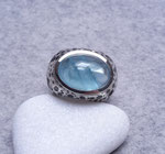 Silberring  mit Aquamarin, geschwärzt