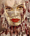 "Sin City 2: A Dame to Kill For" ©2013, Portrait of Rosario Dawson II © 2013, Acrylic on Canvas, Private Commission