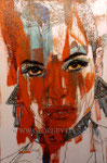 "Sin City 2: A Dame to Kill For" ©2013, Portrait of Rosario Dawson © 2013, Acrylic on Canvas, Private Commission