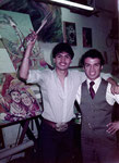 Paul Gonzales, 1984 Gold Medal Boxing Champion, modeling for the "1984 Olympics Mural" at George Yepes' East Los Streetscaper Cypress Park Studio, Los Angeles, California  USA