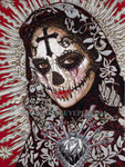 "The World, The Flesh, Y La Santa Muerte", ©2014, Acrylic on Canvas, Dimensions 36" w x 48" h, Private Collection 