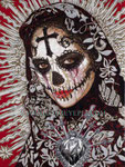 "The World, The Flesh, Y La Santa Muerte", ©2014, Acrylic on Canvas, Dimensions 36" w x 48" h, Private Collection 