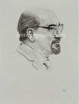 Alfredo Lopez Austin Portrait ©2024, Pencil on Hand-made Paper, Dimensions 22" w x 30" h, Private Collection