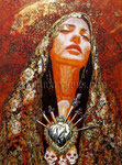 "Sacred Memories", Portrait of Cindy Vela ©2013, Acrylic on Canvas, Dimensions 36" w x 48" h, Private Collection