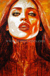 "From Dusk till Dawn", Portrait of Eiza Gonzalez ©2014, Acrylic on Canvas, Dimensions 24" w x 36" h