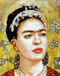 Frida Amarillo Sunrise ©2015, Acrylic on Canvas, Dimensions 24" w x 30" h, Private Collection