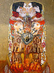 Coatlicue en Vienna ©2015, Acrylic on Canvas, Dimensions 36" w x 48" h, Private Collection