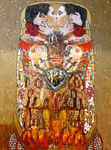 Coatlicue en Vienna ©2015, Acrylic on Canvas, Dimensions 36" w x 48" h, Private Collection