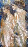 Mermaids II ©2014,  Acrylic on Canvas, Dimensions 36" w x 60" h