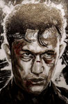 "Sin City 2: A Dame to Kill For" ©2013, Portrait of Joseph Gordon-Levitt © 2013, Acrylic on Canvas, Private Commission