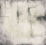 White Structure I - 90 x 90 cm, Acryl Mischtechnik 