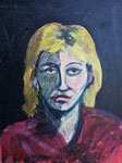 Linda Portrait #3, 1982. 18 x 24 in. Oil paint on MDF. #82PA016P