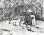 Outdoor Theater, 2005. 24 x 19 in. Pencil wash on paper. #05D003L