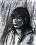 Portrait of BSU Student, 2004. 16 x 20 in. Charcoal on paper. #04D031P