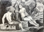 Fall of Man (After Tintoretto), 1979. 24 x 17 in. Pencil on paper. #79D033SL