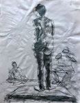 New Bedford Life Drawing, 2012. 18 x 23.5 in. Charcoal on paper. #12D028SL