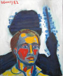 Self Portrait, 1982. 20 x 24 in. Oil paint on canvas. #82PA067P