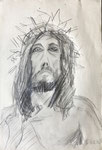 Jesus, 1980. 12 x 17.5 in. Pencil on paper. #80D001P