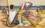 EN LA PLATJA - Oli sobre llenç - 116X73cm 2024 (Col·lecció privada a Doha, Catàr) CDA