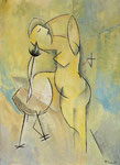 LEDA AND THE SWAN - Oil on canvas - 100x73cm - 2020