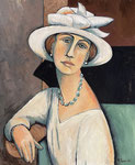 CLAUDIA WITH A HAT - Oil on canvas - 65x56cm - 2023 (Private collection in Doha, Qatar) CDA