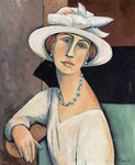 CLAUDIA AMB BARRET - Oli sobre llenç - 65x56cm 2023 (Col·lecció privada a Doha, Catàr) CDA