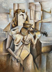 DONA AMB VIOLÍ - Oli sobre llenç - 100x73cm - 2023 (Col·lecció privada a Doha, Càtar) CDA