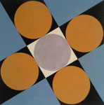 Frank Lloyd Wright visiting Japane, Sangaku_6, Vinyl auf Aquarellkarton, 2015, 30 x 30 cm