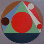 Sangaku_03, 2015, Vinyl und Lack auf Holz, 25 x 25 cm, in Dauerausstellung, Pinacoteca di Palazzo Sanchez De Luna,  Sant'Arpino (Italien)
