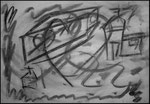 „o. T. (8)“ Blieskastel, den 11.03.1987, Werkverzeichnis 69, Kohle auf Papier, b 42,0 cm x h 30,0 cm