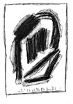 2 “o. T.” WVZ Nachträge / datiert 23.12.1996 / Kohle und Textilfarben auf Papier / b 11,0 cm * 18,0 cm